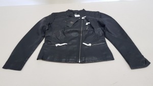 30 X BRAND NEW ONLY CLOTHING BLACK BIKER LEATHER STYLED NOOSE JACKETS SIZE 10