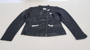 20 X BRAND NEW ONLY CLOTHING BLACK BIKER LEATHER STYLED NOOSE JACKETS SIZE 8