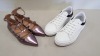 35 PIECE MIXED TOPSHOP SHOE AND TRAINER LOT CONTAINING ARABELLA SLIP ON SHOES SIZE 6 RRP £29.00 AND CUBA MONOCHROME WHITE TRAINERS IN VARIOUS SIZES RRP £29.00