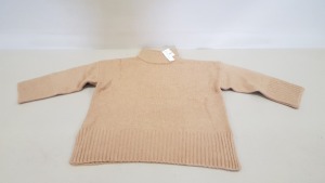 12 X BRAND NEW TOPSHOP BROWN TURTLENECK KNITTED JUMPERS SIZE LARGE RRP £39.00 (TOTAL RRP £468.00)