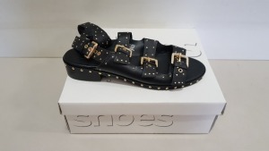 18 X BRAND NEW TOPSHOP FRANK BLACK HEELED SANDALS SIZE 9 RRP £79.00 (TOTAL RRP £1400.00)