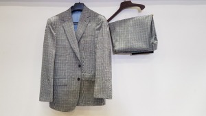 3 X BRAND NEW LUTWYCHE HAND TAILORED GREY AND BLUE CHEQUERED SUITS SIZE 40R AND 42R (PLEASE NOTE SUITS ARE NOT FULLY TAILORED)