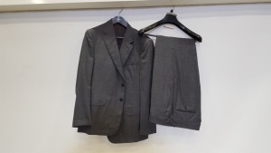3 X BRAND NEW LUTWYCHE HAND TAILORED DARK GREY PATTERNED SUITS SIZE 42R AND 44R (PLEASE NOTE SUITS ARE NOT FULLY TAILORED)