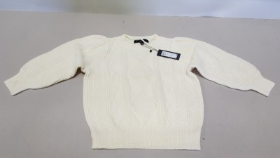 9 X BRAND NEW VERA MODA 3/4 SLEEVE CREWNECK BLOUSES IN CREAM SIZE MEDIUM RRP £28.00 (TOTAL RRP £252.00)