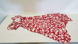 9 X BRAND NEW TOPSHOP RED FLOWER PRINT LONG DRESSES UK SIZE 16 AND 18 RRP £49.00 (TOTAL RRP £441.00)