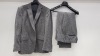 3 X BRAND NEW LUTWYCHE HAND TAILORED GREY PATTERNED SUITS (SIZES 42S,42R,42L) (PLEASE NOTE SUITS ARE NOT FULLY TAILORED)