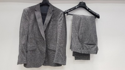 3 X BRAND NEW LUTWYCHE HAND TAILORED GREY PATTERNED SUITS (SIZES 42R,38R,40R) (PLEASE NOTE SUITS ARE NOT FULLY TAILORED)