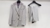 3 X BRAND NEW LUTWYCHE HAND TAILORED LIGHT GREY PATTERNED SUITS (SIZES 42R,44R) (PLEASE NOTE SUITS ARE NOT FULLY TAILORED)