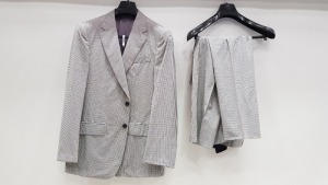 3 X BRAND NEW LUTWYCHE HAND TAILORED LIGHT GREY PATTERNED SUITS (SIZES 42R,44R) (PLEASE NOTE SUITS ARE NOT FULLY TAILORED)