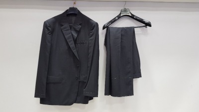 3 X BRAND NEW LUTWYCHE HAND TAILORED BLACK SUITS (SIZES 38R,50R) (PLEASE NOTE SUITS ARE NOT FULLY TAILORED)