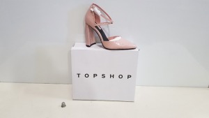 9 X BRAND NEW TOPSHOP GRAPE PINK HEELED SHOES UK SIZE 3 AND 6 RRP £39.00 (TOTAL RRP £351.00)