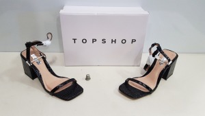 15 X BRAND NEW TOPSHOP NORA BLACK SHOES UK SIZE 5 (1 X SIZE 5) RRP £39.00 (TOTAL RRP £585.00)