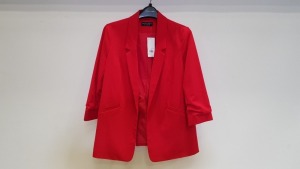 10 X BRAND NEW DOROTHY PERKINS RED BLAZERS SIZES 14, 16, 20 AND 22 RRP £35.00 (TOTAL RRP £350.00) (PICK LOOSE)