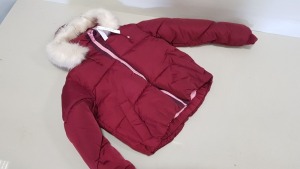 5 X BRAND NEW TOPSHOP BURGUNDY FAUX FUR HOODED JACKETS SIZE 8 RRP £69.00 (TOTAL RRP £345.00)