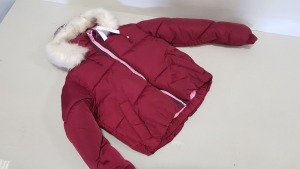 5 X BRAND NEW TOPSHOP BURGUNDY FAUX FUR HOODED JACKETS SIZE 8 RRP £69.00 (TOTAL RRP £345.00)