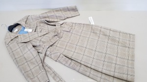 5 X BRAND NEW TOPSHOP BROWN MULTI CHEQUERED TRENCH COATS UK SIZE 10 RRP £85.00 (TOTAL RRP £425.00)