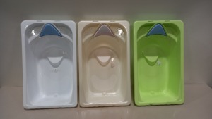 45 X BRAND NEW BABY BATHS IN VARIOUS COLOURS (PICK LOOSE)