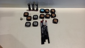 40 PIECE ASSORTED BRAND NEW NYX LOT CONTAINING LIP PENCIL, LIPSTICK AND EYESHADOW