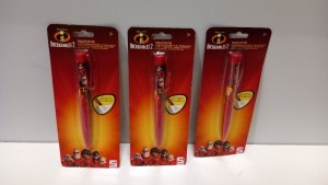 96 X BRAND NEW BOXED DISNEY PIXAR INCREDIBLES 2 PROJECTOR PEN - IN 2 BOXES