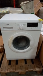 1 X LOGIK L814WM16 WASHER (NOTE NEEDS REPLACEMENT DOOR HINGE)