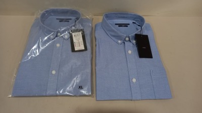 14 X BRAND NEW ONLY & SONS CASHMERE BLUE OXFORD SHIRTS IN VARIOUS SIZES RRP £22.00 (TOTAL RRP £308.00)