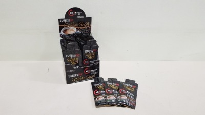 576 X BRAND NEW EXPRESSO TO GO MACCHIATO COFFEE SHOTS 12G IN COUNTER DISPLAY BOXES OF 24 PIECES IDEAL FOR IRON MAN, GYMS AND HEALTHY ACTIVITIES ON THE GO EXPIRES 02/2022 IN 6 OUTER BOXES