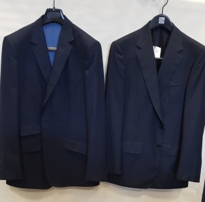 5 X BRAND NEW LUTWYCHE BLUE JACKETS IN VARIOUS SIZES & STYLES (NOTE NOT FULLY TAILORED)