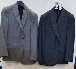 5 X BRAND NEW LUTWYCHE GREY JACKETS IN VARIOUS SIZES & STYLES (NOTE NOT FULLY TAILORED)