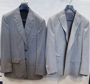 5 X BRAND NEW LUTWYCHE GREY JACKETS IN VARIOUS SIZES & STYLES (NOTE NOT FULLY TAILORED)