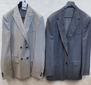 5 X BRAND NEW LUTWYCHE GREY JACKETS IN VARIOUS SIZES & STYLES (NOTE NOT FULLY TAILORED)