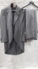 BRAND NEW LUTWYCHE MID GREY MORNING SUIT - TAILCOAT, WAISTCOAT & TROUSERS ALL MATCHING (NOTE - NOT FULLY TAILORED) - SIZE 40