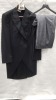 BRAND NEW LUTWYCHE BLACK TAILCOAT & GREY STRIPED TROUSERS (NOTE - NOT FULLY TAILORED) - SIZE 46R