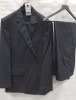 3 X BRAND NEW LUTWYCHE 2 PC BLACK MATCHING SUITS SIZES 48R, 46R & 38R (NOTE NOT FULLY TAILORED)