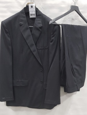 3 X BRAND NEW LUTWYCHE 2 PC BLACK MATCHING SUITS SIZES 48R, 46R & 38R (NOTE NOT FULLY TAILORED)