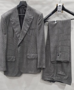 4 X BRAND NEW LUTWYCHE 2 PC BLACK & WHITE CHECK MATCHING SUITS SIZES 44R, 40R, 38R, 36R (NOTE NOT FULLY TAILORED)