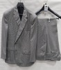 3 X BRAND NEW LUTWYCHE 2 PC BLACK & WHITE DOT MATCHING SUITS SIZES 46R, 44L,,44S (NOTE NOT FULLY TAILORED)