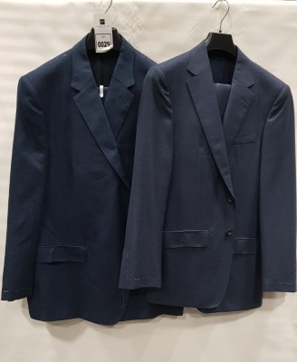 3 X BRAND NEW LUTWYCHE 2 PC DARK BLUE SHADES MATCHING SUITS SIZES 52R, 38R, 44R (NOTE NOT FULLY TAILORED)