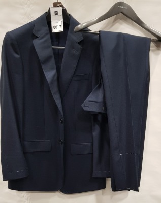 3 X BRAND NEW LUTWYCHE 2 PC DARK BLUE SHADES MATCHING SUITS SIZES 40R, 46R, 44L (NOTE NOT FULLY TAILORED)