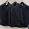 3 X BRAND NEW LUTWYCHE 2 PC DARK BLUE SHADES MATCHING SUITS SIZES 38R, 45, 40R (NOTE NOT FULLY TAILORED)