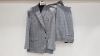 3 X BRAND NEW LUTWYCHE 2 PC GREY AND BLUE CHEQUERED SUITS SIZE 38R, 44R AND 46L (NOTE SUITS ARE NOT FULLY TAILORED)