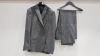 3 X BRAND NEW LUTWYCHE 2 PC BLACK FLECK PATTERNED SUITS SIZES 42R,40R,40R (NOTE SUITS ARE NOT FULLY TAILORED)