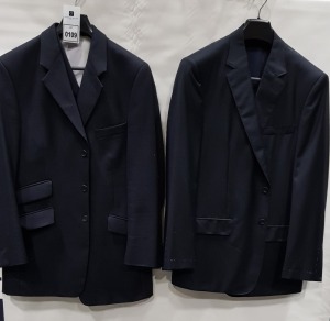 5 X BRAND NEW LUTWYCHE BLACK JACKETS IN VARIOUS SIZES & STYLES (NOTE NOT FULLY TAILORED)