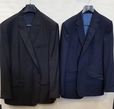 5 X BRAND NEW LUTWYCHE BLUE JACKETS IN VARIOUS SIZES & STYLES (NOTE NOT FULLY TAILORED)