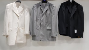 4 X BRAND NEW 2 PC SUITS IE. ETIQUETTE 40R, FH 38C, GIORGIO 106 (EURO SIZE), 4 YOU 50 (FULLY TAILORED)