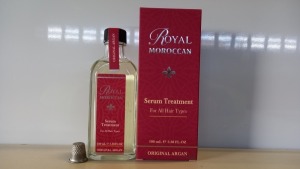24 X BRAND NEW BOXED ROYAL MOROCCAN SERUM TREATMENT FOR ALL HAIR TYPES (100ML) - IN 2 SMALL BOXES
