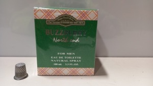 48 X BRAND NEW DESIGNER FRENCH COLLECTION BUZZBERRY NORTH END FOR MEN EAU DE TOILETTE NATURAL SPRAY (100ML)