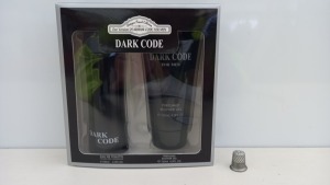 24 X BRAND NEW DESIGNER FRENCH COLLECTION DARK CODE GIFT SET CONTAINING 100ML EAU DE TOILETTE AND 120ML PERFUMED SHOWER GEL