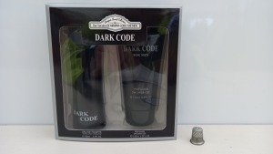 24 X BRAND NEW DESIGNER FRENCH COLLECTION DARK CODE GIFT SET CONTAINING 100ML EAU DE TOILETTE AND 120ML PERFUMED SHOWER GEL