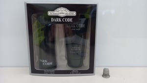 24 X BRAND NEW DESIGNER FRENCH COLLECTION DARK CODE GIFT SET CONTAINING 100ML EAU DE TOILETTE AND 120ML PERFUMED SHOWER GEL