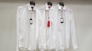 4 X BRAND NEW HUGO BOSS SHIRTS IN VARIOUS STYLES SIZE 15 (PLEASE NOTE SHIRTS ARE CREASED AND MAY HAVE WASHABLE MARKS)